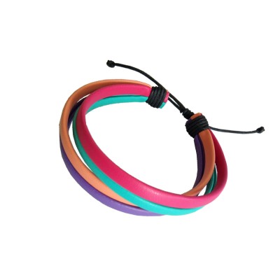 Multi-Colour Leather Multistrand Bracelet